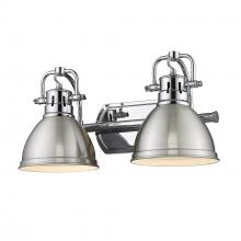  3602-BA2 CH-PW - Duncan 2 Light Bath Vanity in Chrome with Pewter Shades